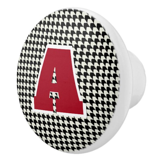 Houndstooth-Monogramm Keramikknauf (Rechts)