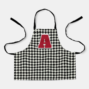 Houndstooth Monogramm-Schürze Schürze
