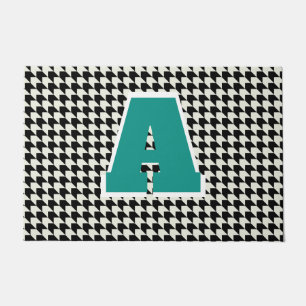 Houndstooth-Monogramm-Türvorleger Fußmatte