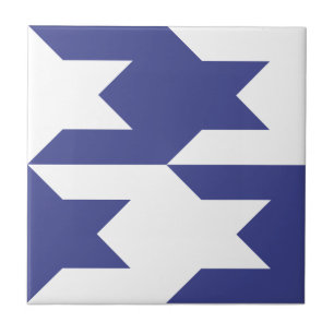 Houndstooth-Muster 1 Königlich Blau Fliese