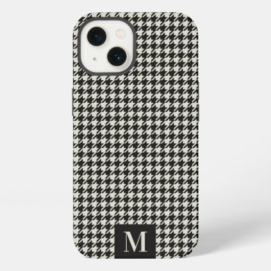 Houndstooth-Muster Monogramm iPhone-Hülle iPhone Hülle (Rückseite)