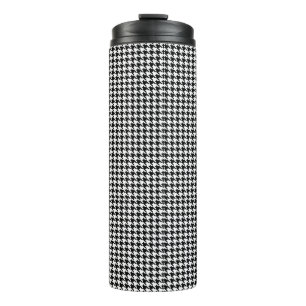 houndstooth pattern black and white thermosbecher