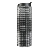 houndstooth pattern black and white thermosbecher (Nach links gedreht)