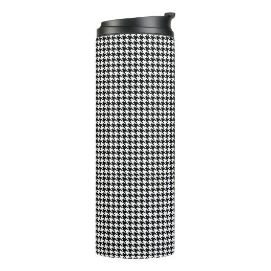 houndstooth pattern black and white thermosbecher (Nach links gedreht)