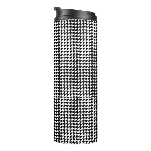 houndstooth pattern black and white thermosbecher (Nach rechts gedreht)