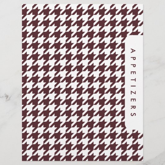 Houndstooth Recipe Divider / Appetizers / Custom (Vorderseite)