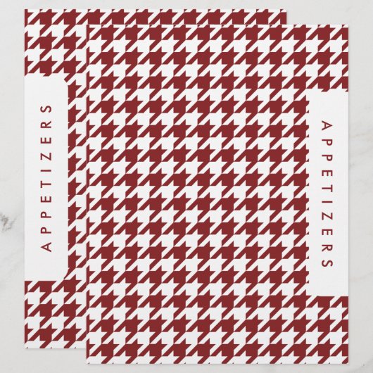 Houndstooth Rezepttrenner / Appetithäppchen / Benu (Vorne/Hinten)