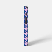 Houndstooth Rosa+Blau-Muster iPhone Hülle (Linke Seite)