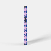 Houndstooth Rosa+Blau-Muster iPhone Hülle (Rechte Seite)