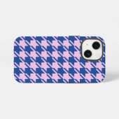 Houndstooth Rosa+Blau-Muster iPhone Hülle (Rückseite (Horizontal))