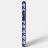 Houndstooth-Rosa+Blau-Muster iPhone Hülle (Linke Seite)