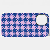 Houndstooth-Rosa+Blau-Muster iPhone Hülle (Rückseite (Horizontal))