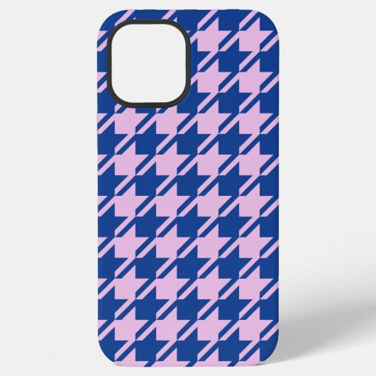 Houndstooth-Rosa+Blau-Muster iPhone Hülle (Rückseite)