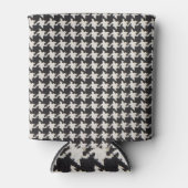 Houndstooth Schwarz Weiß Muster Dosenkühler (Vorderseite)