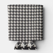 Houndstooth Schwarz Weiß Muster Dosenkühler (Rückseite)