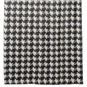 Houndstooth Schwarz Weiß Muster Duschvorhang (Vorderseite)