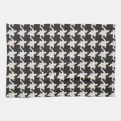 Houndstooth Schwarz Weiß Muster Geschirrtuch (Horizontal)