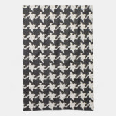 Houndstooth Schwarz Weiß Muster Geschirrtuch (Vertikal)