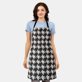 Houndstooth Schwarz Weiß Muster Schürze (Getragen)