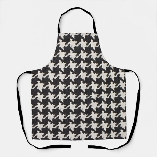 Houndstooth Schwarz Weiß Muster Schürze (Vorderseite)