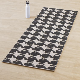 Houndstooth Schwarz Weiß Muster Yogamatte