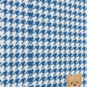 Houndstooth-Teddy Zuhause, Klassisch Blau, Tapete (Naht)