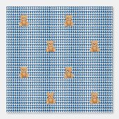 Houndstooth-Teddy Zuhause, Klassisch Blau, Tapete (Vorderseite)