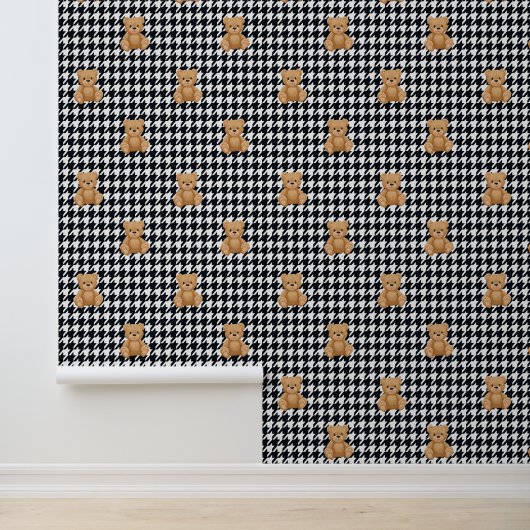 Houndstooth-Teddy Zuhause, Tapete (Anwendung)