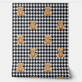 Houndstooth-Teddy Zuhause, Tapete (Abrollen)