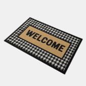 Houndstooth Willkommen Fußmatte (Schrägansicht)