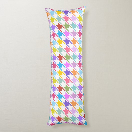 Houndzahnfarben+Weißes Muster Seitenschläferkissen (Rückseite (Vertikal))