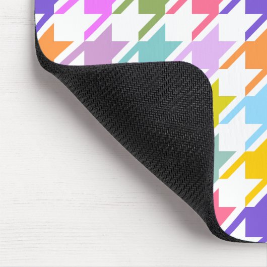 Houndzahnlampe Multicolor+White Big Pattern Mousepad (Ecke)
