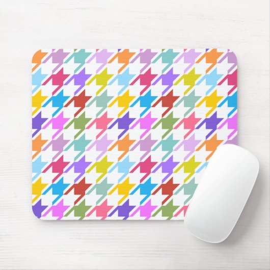 Houndzahnlampe Multicolor+White Big Pattern Mousepad (Mit Mouse)