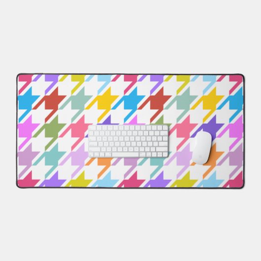 Houndzahnlampe Multicolor+White Big Pattern Schreibtischunterlage (Tastatur & Maus)