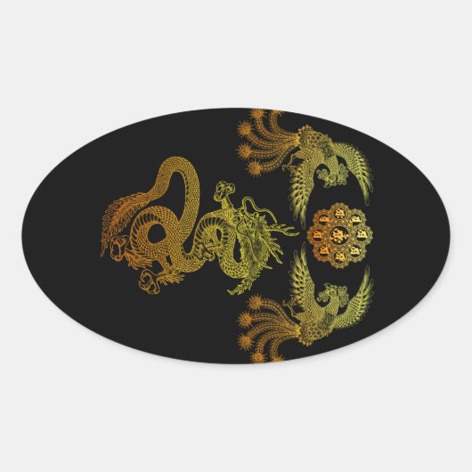 Houou ryuu ovaler aufkleber (Vorderseite)