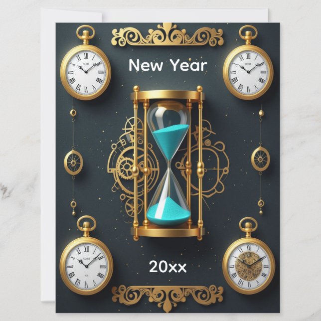 Hourglass and Watches Scrapbook Paper (Vorderseite)