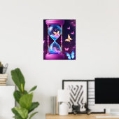 HOURGLASS BUTTERFLY ART LILA POSTER (Heimbüro)