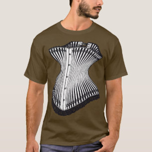 Hourglass Corset Vintag Style Black and White Ill T-Shirt