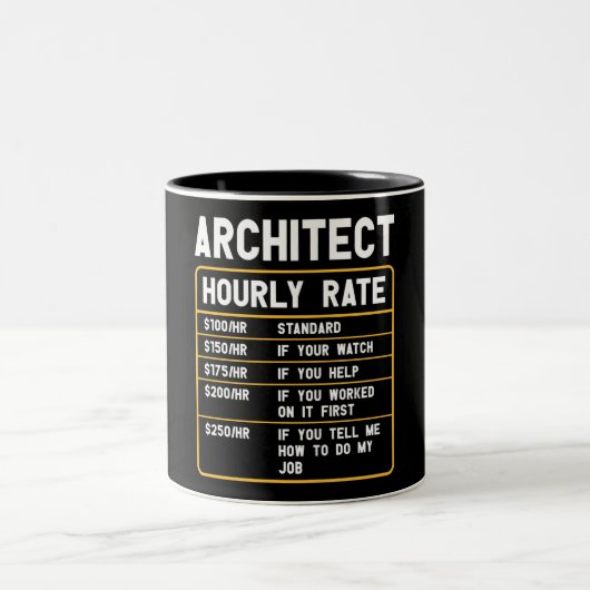 Hourly Rate Zwei-Tone-Kaffee-Tasse für lustige Arc Zweifarbige Tasse (Mittel)