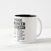 Hourrate des Ingenieurs von Funny Bridge Zweifarbige Tasse (VorderseiteRechts)