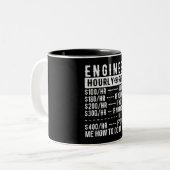 Hourrate-Tasse für einen lustigen Ingenieur Zweifarbige Tasse (Vorderseite Links)