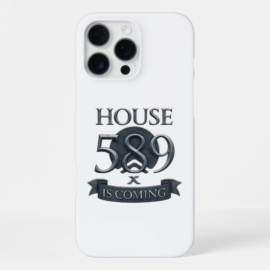 House 589 Is Coming – Futuristic Metallic Fantasy iPhone Hülle (Rückseite)