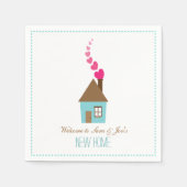 House and Hearts, Willkommen bei New Zuhause Perso Serviette (Vorderseite)