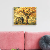 House and Tree in Art Deco Leinwanddruck (Insitu (Wohnzimmer))
