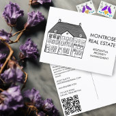 House Art Minimal QR Code Real Anwesen Marketing Postkarte