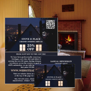 House at Night Portrait, Chimney Sweep Service Flyer
