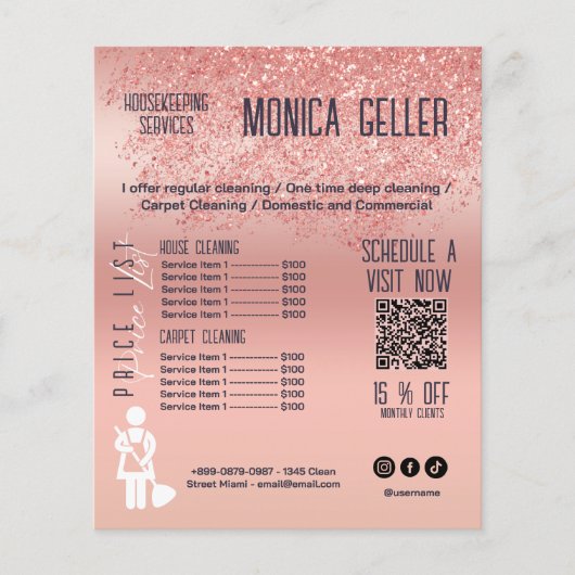 House Behaltend Haushaltspreis Rose Gold Blush Qr Flyer (Vorne)