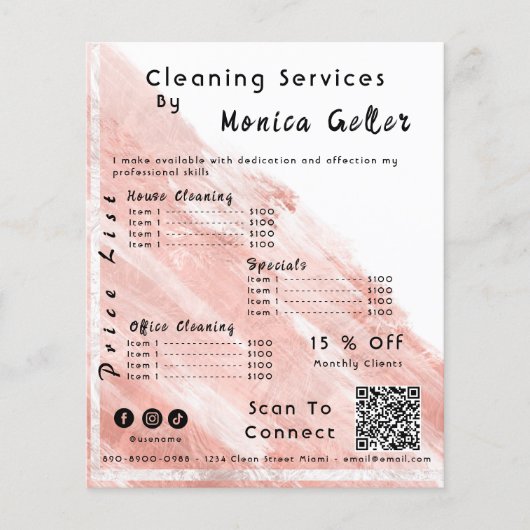 House Behaltend Haushaltspreis Rose Gold Blush Qr Flyer (Vorne)