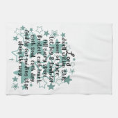 House Blessing Poem Teal Stars Geschirrtuch (Horizontal)