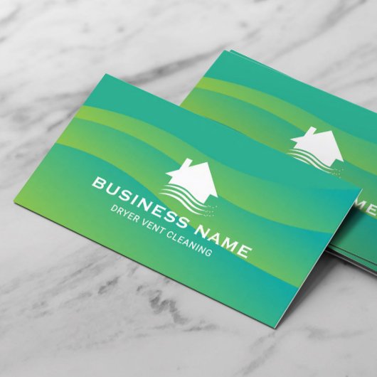House Breeze Logo Dryer Reinigung Grün Visitenkarte